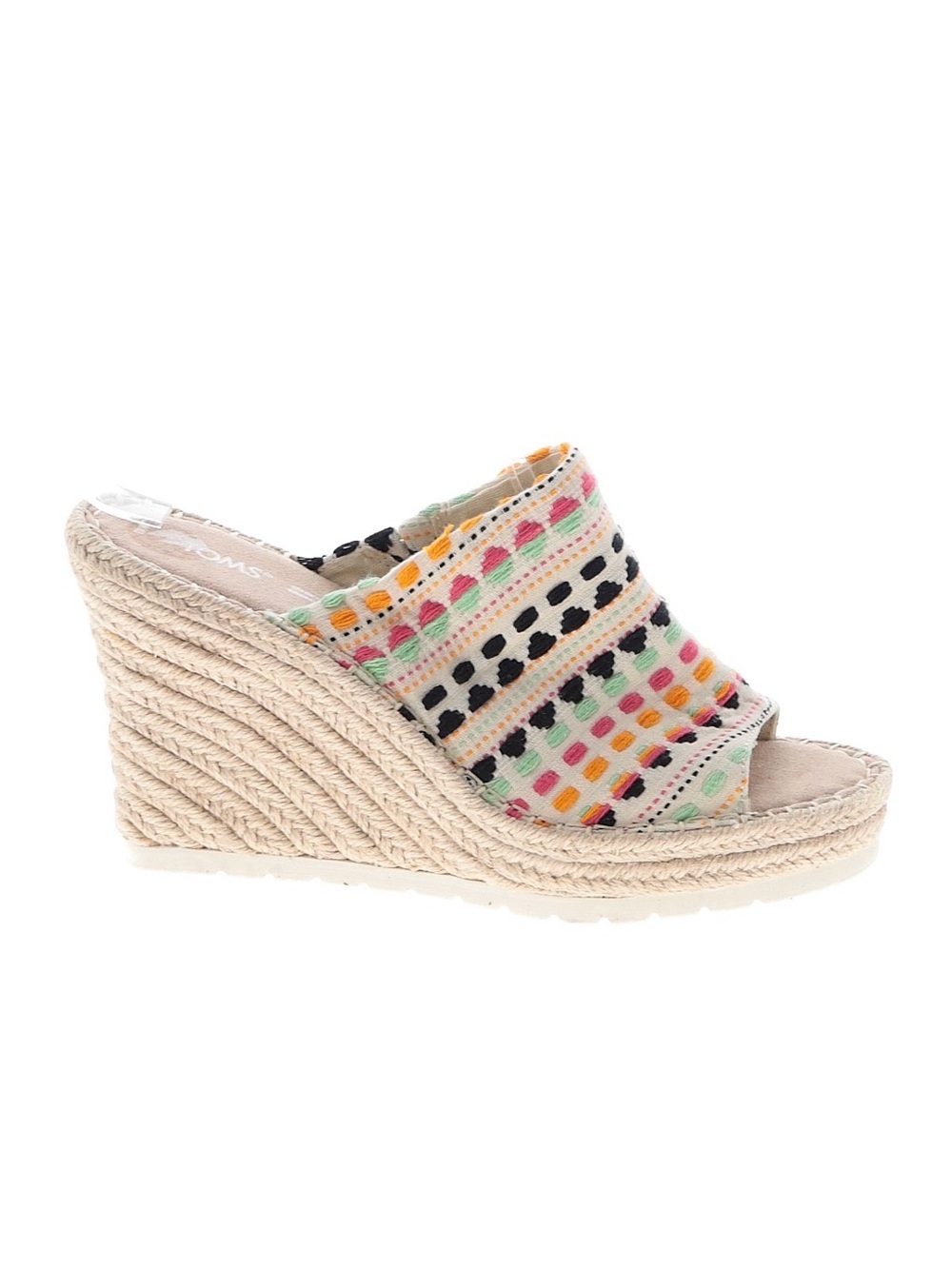 Toms Multicolor Embroidered Espadrille Wedge Mule - Picture 1 of 2